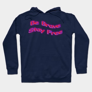 Be Brave Stay Free U.S.A. Red, White, and Blue Bubble Letters Hoodie